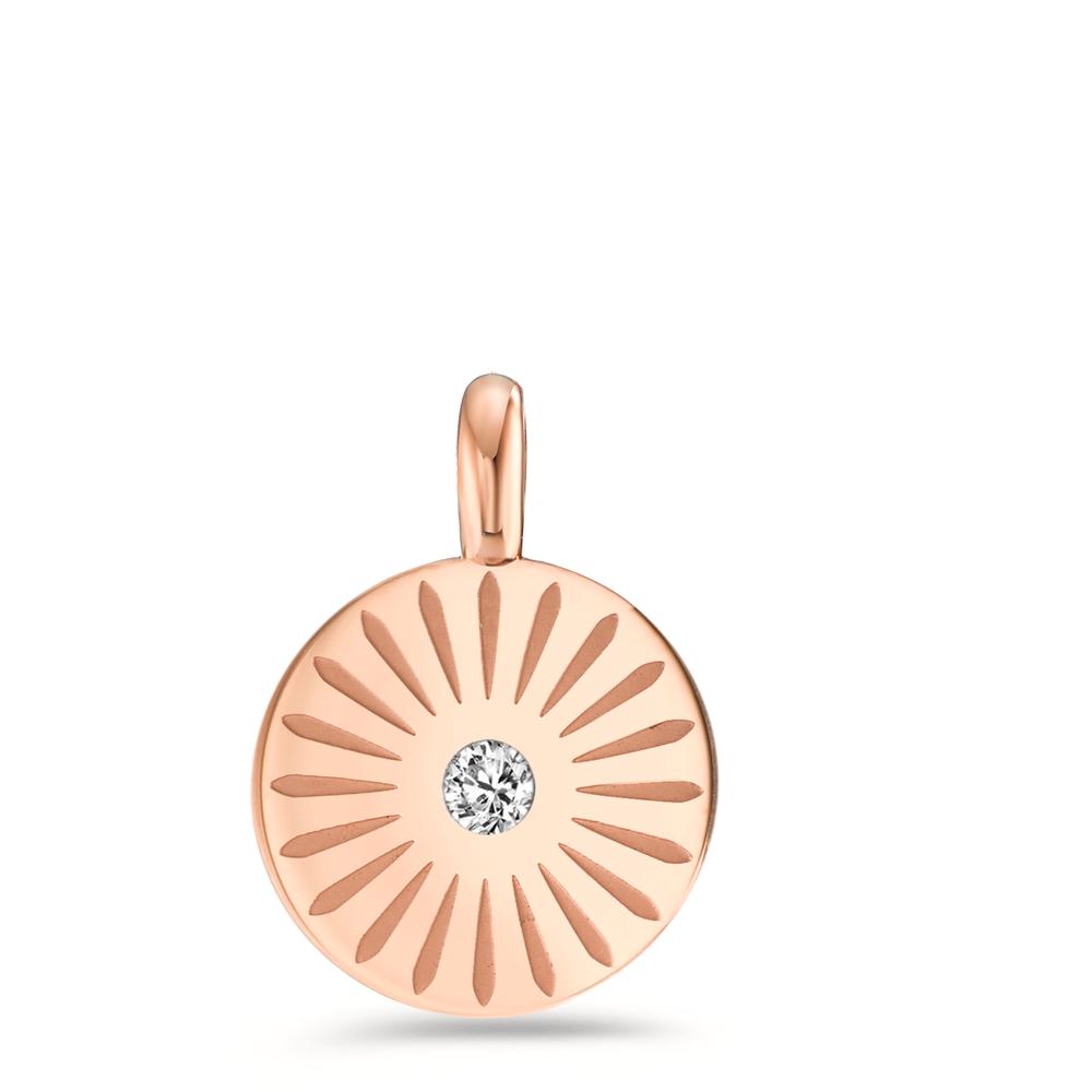 Anhänger Eleganter Damen-Anhänger aus hochwertigem Edelstahl in Roségold. Verziert mit einem funkelnden Zirkonia in der Mitte und einem strahlenförmigen Muster. Zeitloses Design, das jeden Look stilvoll ergänzt – ideal als Geschenk oder für den eigenen Schmuckschatz.