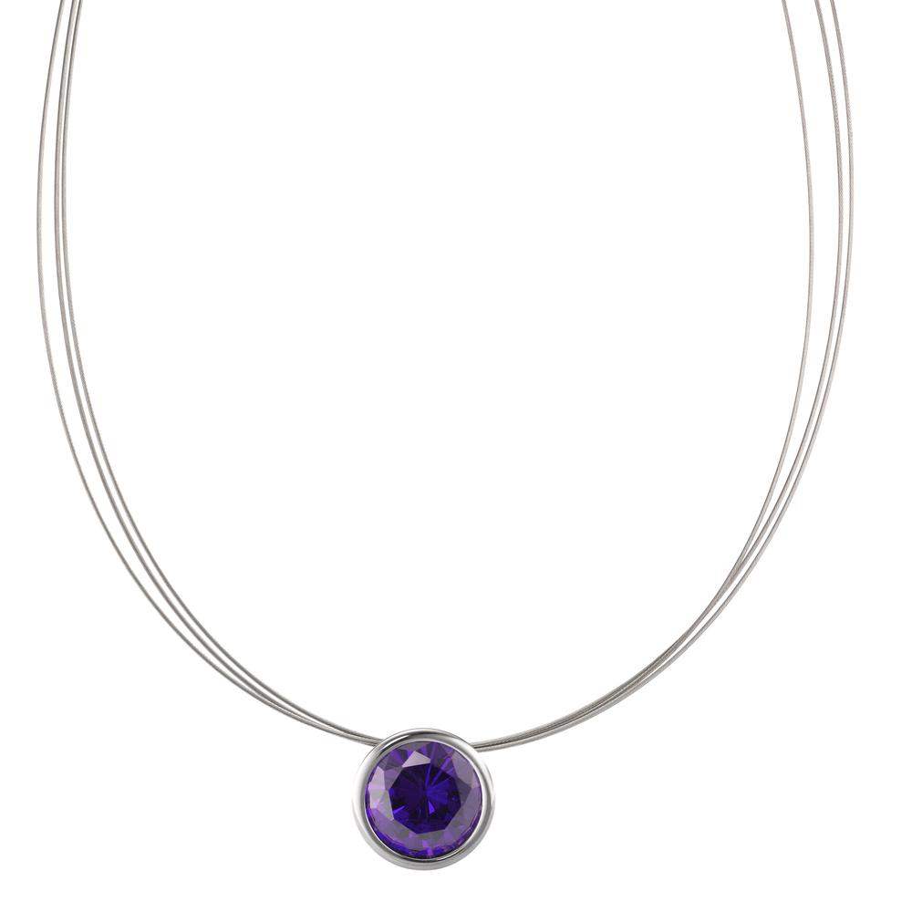 Collier In der Mitte dieses eleganten Eyecatchers setzt ein violettfarbener Zirkonia das filigrane Seilcollier perfekt in Szene. Dieser schlichte, aber wirkungsvolle Halsreif aus der Joy-Familie macht das tägliche Kombinieren zum Kinderspiel. Die separat erhältlichen Anhänger können in unterschiedlichen Farbnuancen gesammelt werden und bieten sich perfekt an, um sie in sekundenschnelle über den praktischen Clipverschluss auszutauschen. 593977,594781