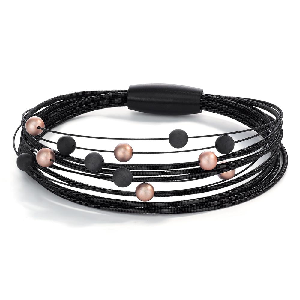 Armband Elegantes Damen Armband aus Edelstahl und Aluminium. Das moderne Design mit schwarzen und kupferfarbenen Perlen verleiht jedem Outfit eine besondere Note. Leicht und angenehm zu tragen, ist es das perfekte Accessoire für stilbewusste Frauen. Ideal für Alltag und besondere Anlässe.