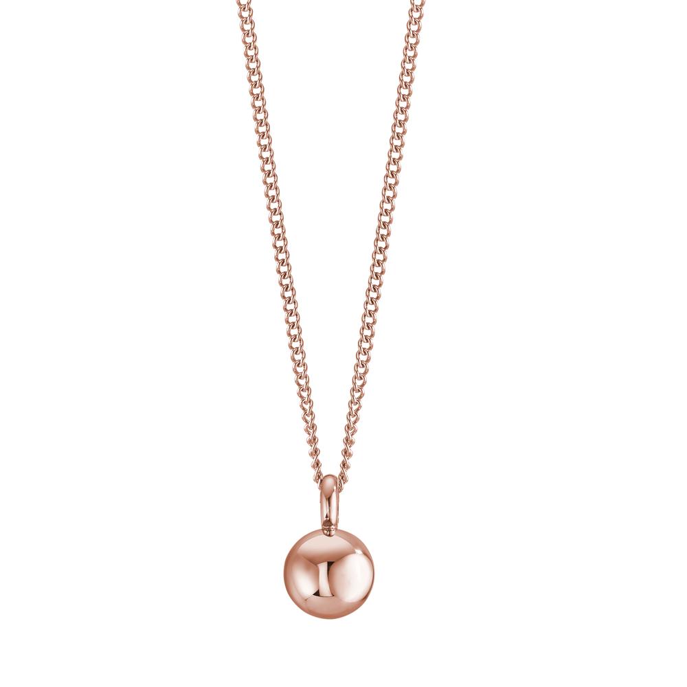 Collier Diese Roségoldkette aus glänzendem Edelstahl in Kombination mit dem schlichten Kugelanhänger ist bestens geeignet, um einen unaufdringlichen Look gekonnt in Szene zu setzen. Der Charmanhänger kann nach Lust und Laune ausgetauscht und auch im Mix & Match mit anderen Anhängern aus der Joy Familie kombiniert werden. 595698,595245