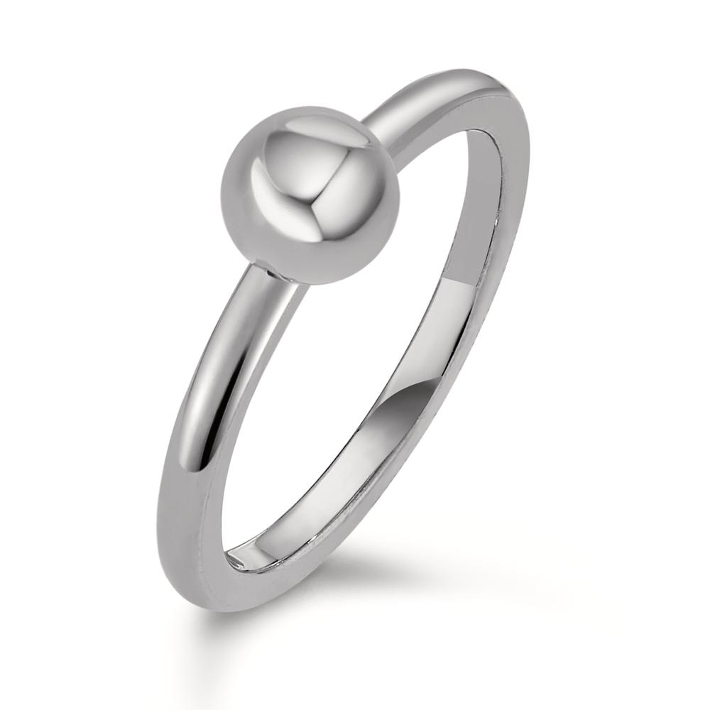 Fingerring Ein Ring für viele Looks. Dieser minimalistische TeNo Kugelring Globe Silver aus glänzendem Edelstahl bietet eine Vielfalt an Styling-Möglichkeiten. Ob allein getragen oder im Ringstack mit einem ARYA-Perlenring ergibt sich immer wieder ein anderes Erscheinungsbild. Sehr markant und aussergewöhnlich schön wirkt dieser Kugelring auch im Mix & Match mit den Beisteckringen PURA aus schwarzem Carbon. 