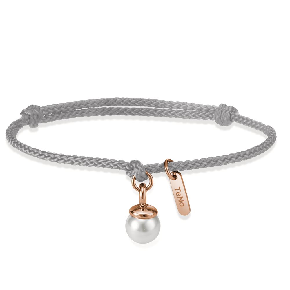 Armband Dieses elegante Damenarmband aus hochwertigem Textil kombiniert mit rosévergoldetem Edelstahl überzeugt durch eine edle Muschelperle als Anhänger. Der schlichte, verstellbare Verschluss sorgt für perfekten Sitz und lässt sich vielseitig zu jedem Outfit tragen. Stilvoll und zeitlos.
