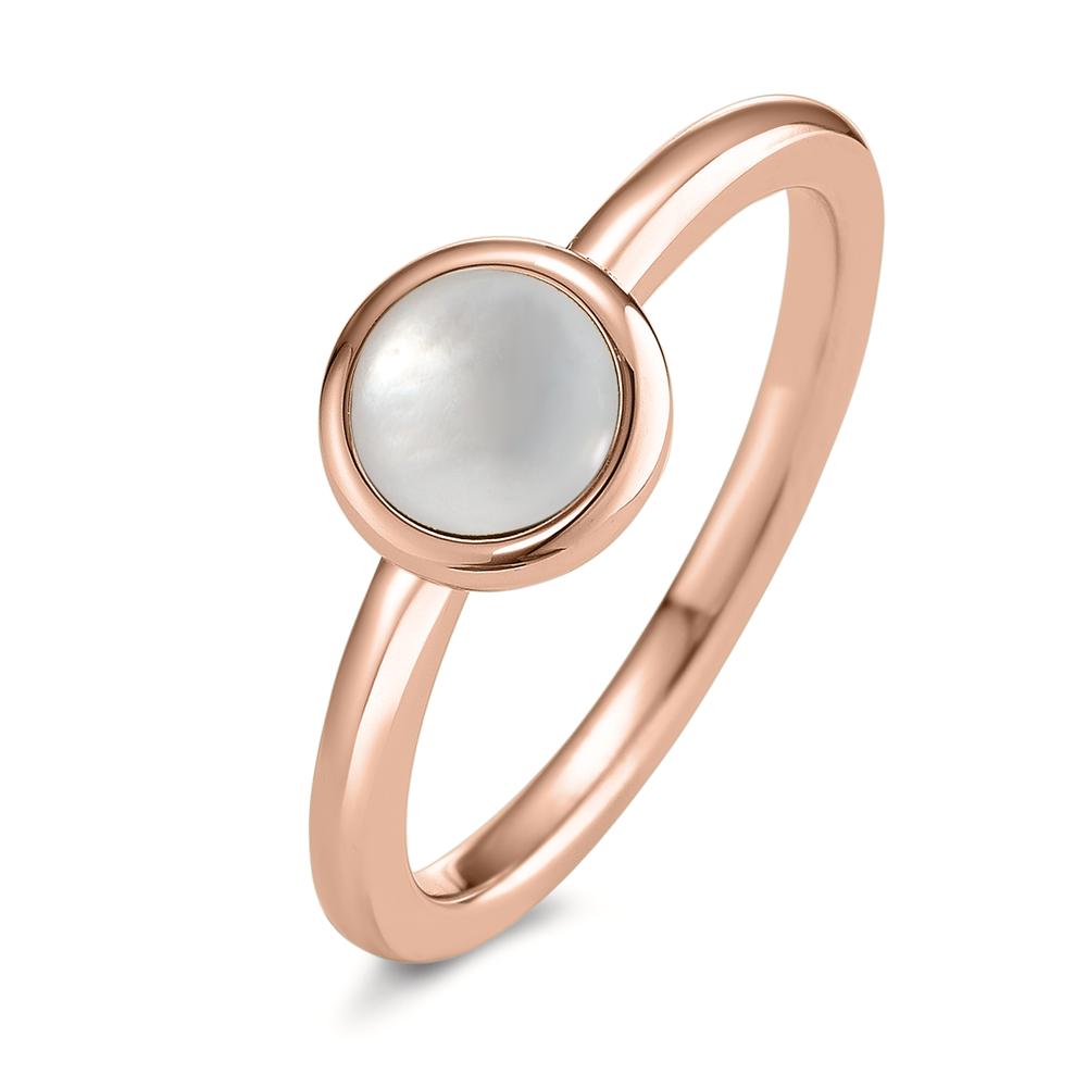 Fingerring Eleganter Damen-Fingerring aus hochwertigem Edelstahl mit roségoldfarbener Beschichtung. Der zarte Ring besticht durch eine edle Perlmutt-Einlage, die für einen dezenten, schimmernden Look sorgt. Perfektes Accessoire für jeden Anlass, langlebig und hautfreundlich.