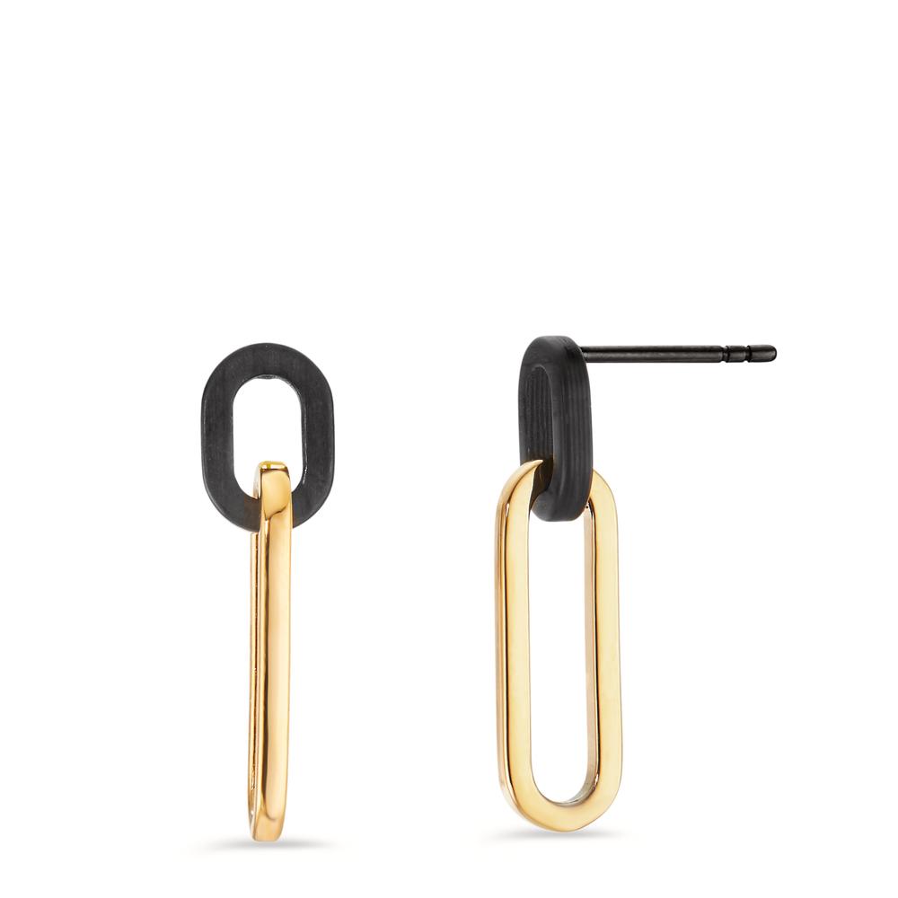 Ohrhänger Moderner Damen Ohrhänger aus hochwertigem Edelstahl in Schwarz und Gold. Das clevere Design in Kettenglieder-Optik verleiht Ihrem Look einen stylischen und zugleich eleganten Akzent. Leicht und angenehm zu tragen – perfekt für jeden Anlass.