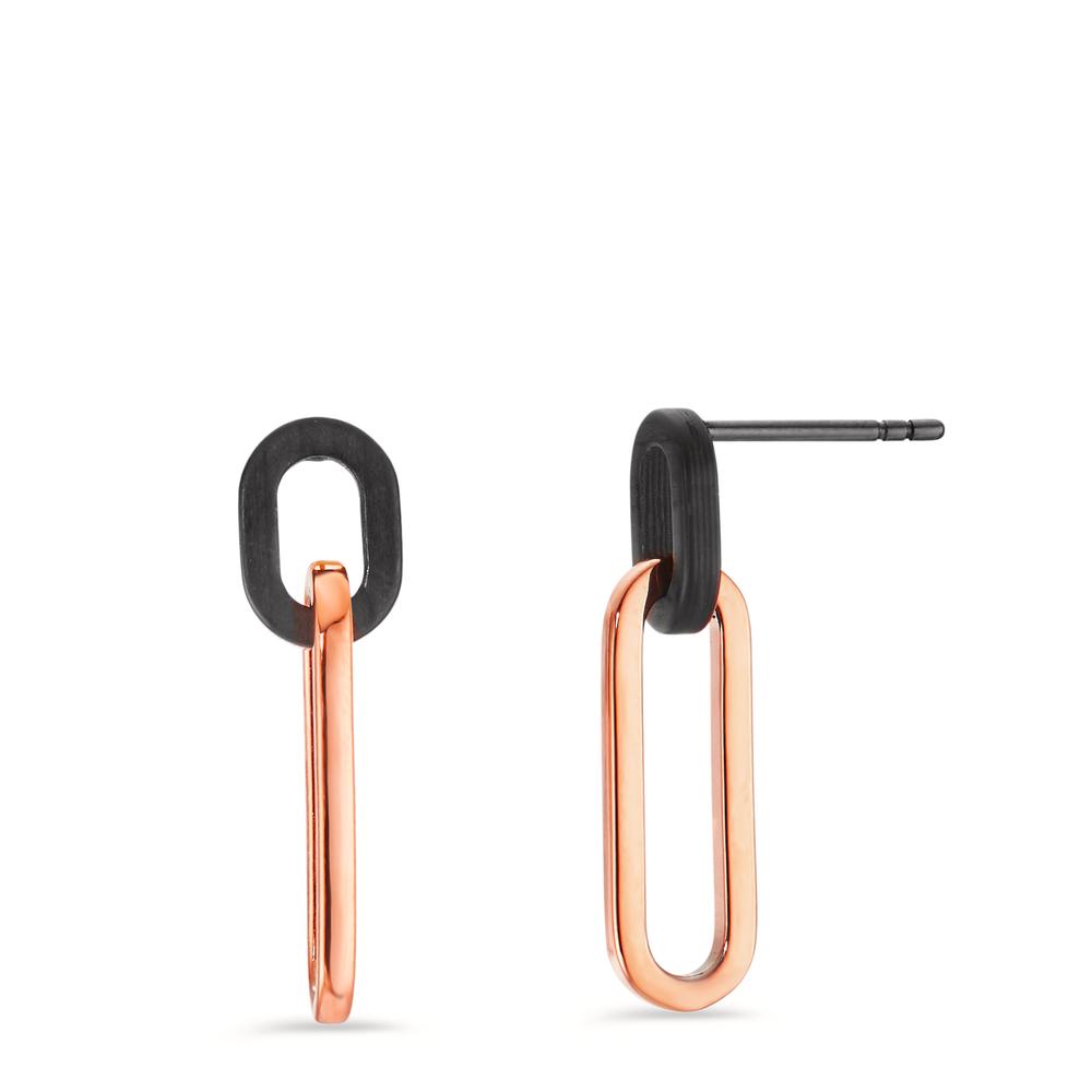 Ohrhänger Moderne Damen-Ohrhänger aus hochwertigem Edelstahl mit elegantem zweifarbigen Design in Schwarz und Roségold. Leicht und angenehm zu tragen, passen sie zu jedem Outfit und verleihen Ihrem Look eine stilvolle Note. Ideal für Alltag und besondere Anlässe.