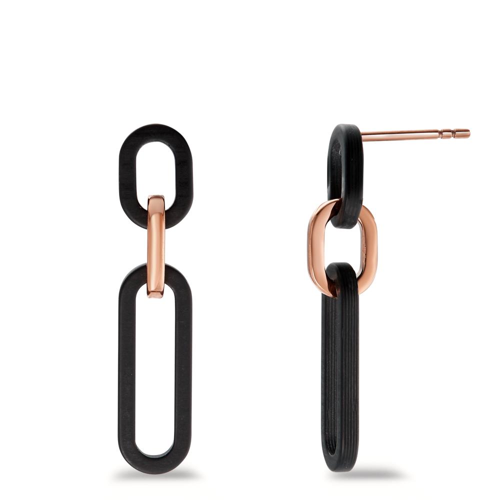Ohrhänger Moderne Damen Ohrhänger aus hochwertigem Edelstahl mit schwarzem Carbon-Design. Die elegante Kombination aus robustem Material und stylischem Look macht diese Ohrhänger zum perfekten Accessoire für jeden Anlass – zeitlos, leicht und angenehm zu tragen. Ein Hingucker!