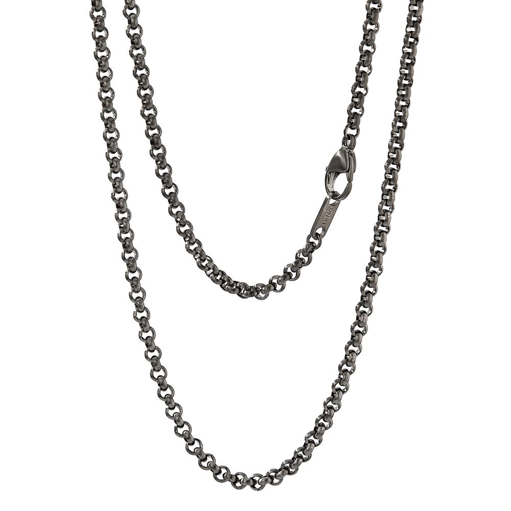 Halskette Die TeNo Rondo M40 ist eine solide und vielseitig einsetzbare Unisex-Halskette, aus mattiertem und hautfreundlichen Edelstahl. Die ca. 4 mm breiten und runden Kettenglieder werden quer und äusserst flexibel miteinander verbunden und mit einem Karabinerverschluss geschlossen.  