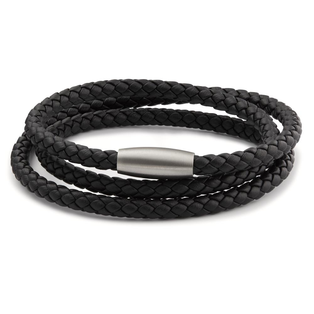 Armband Stylisches Herrenarmband aus hochwertigem, geflochtenem Leder in Schwarz. Der Edelstahlverschluss sorgt für sicheren Halt und einen modernen Look. Perfekt für jeden Anlass – ein zeitloses Accessoire, das maskuline Eleganz und Komfort vereint. Robust und vielseitig kombinierbar.
