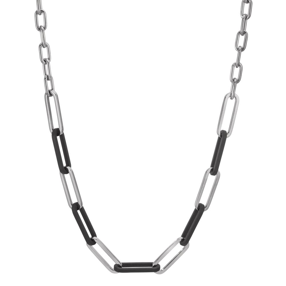 Collier Stylisches Damen-Collier aus hochwertigem Edelstahl mit modernen Carbon-Elementen. Die Kombination aus silbernen und schwarzen Gliedern verleiht dem Schmuckstück einen eleganten und zugleich sportlichen Look. Perfekt für jeden Anlass – zeitlos und robust.
