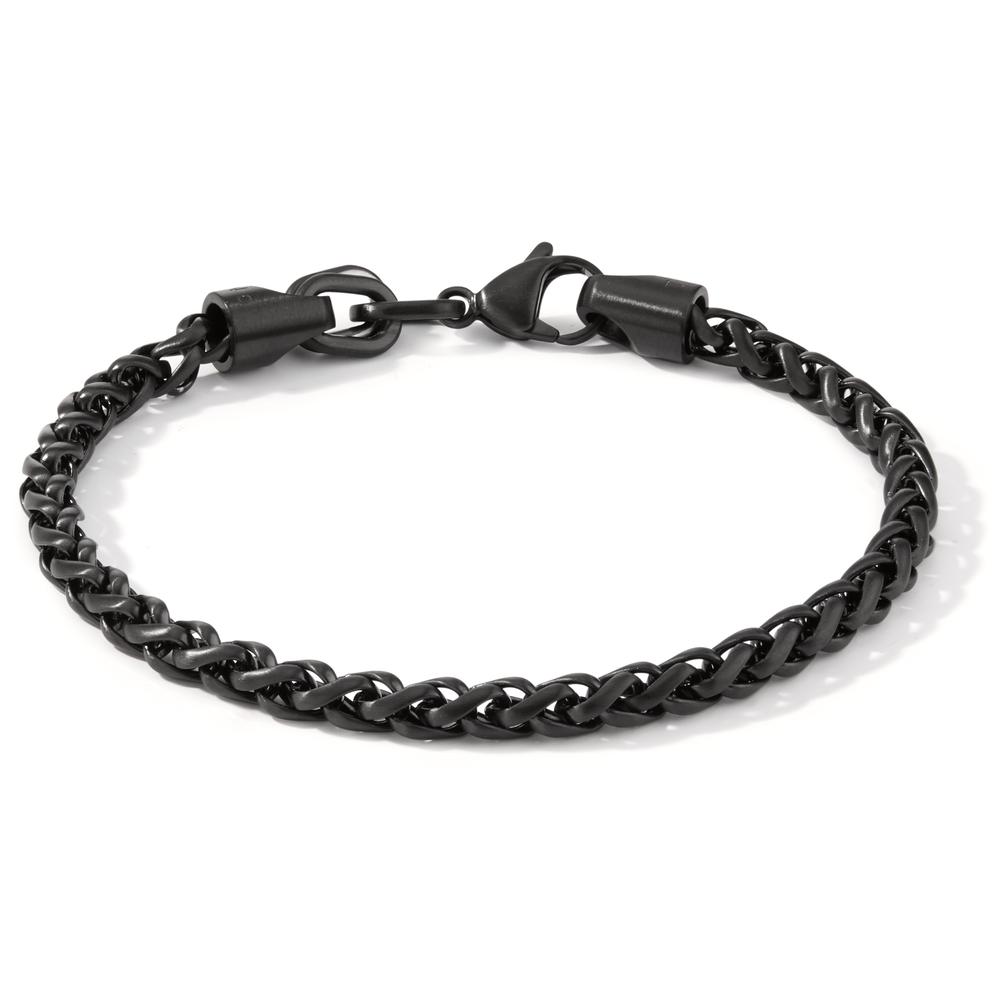 Armband Klassisch-modern und lässig: Das Armband Trill in Ultra Black ist perfekt, um jedem Outfit einen legeren Chic zu verleihen. Das aus robusten Edelstahlseilen geflochtene Unisex-Armband wird mit einem handgefertigten Design-Verschluss versehen und in einem modernen und zeitgleich klassischen Stil neu interpretiert.  