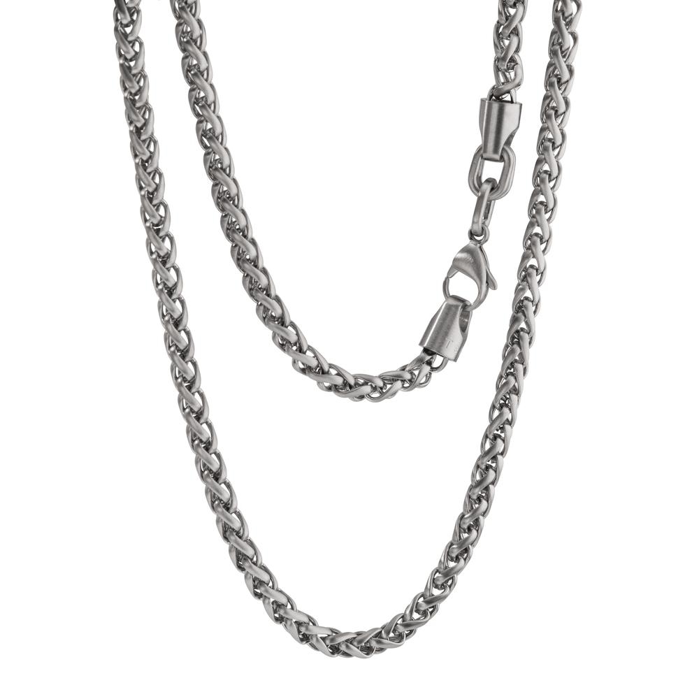 Collier Robustes Herren-Collier aus hochwertigem Edelstahl. Die stabile, elegante Kette mit eingeflochtenem Design verleiht jedem Outfit maskuline Akzente. Ideal für den Alltag oder besondere Anlässe. Pflegeleicht, langlebig und allergikerfreundlich. Ein zeitloser Begleiter.