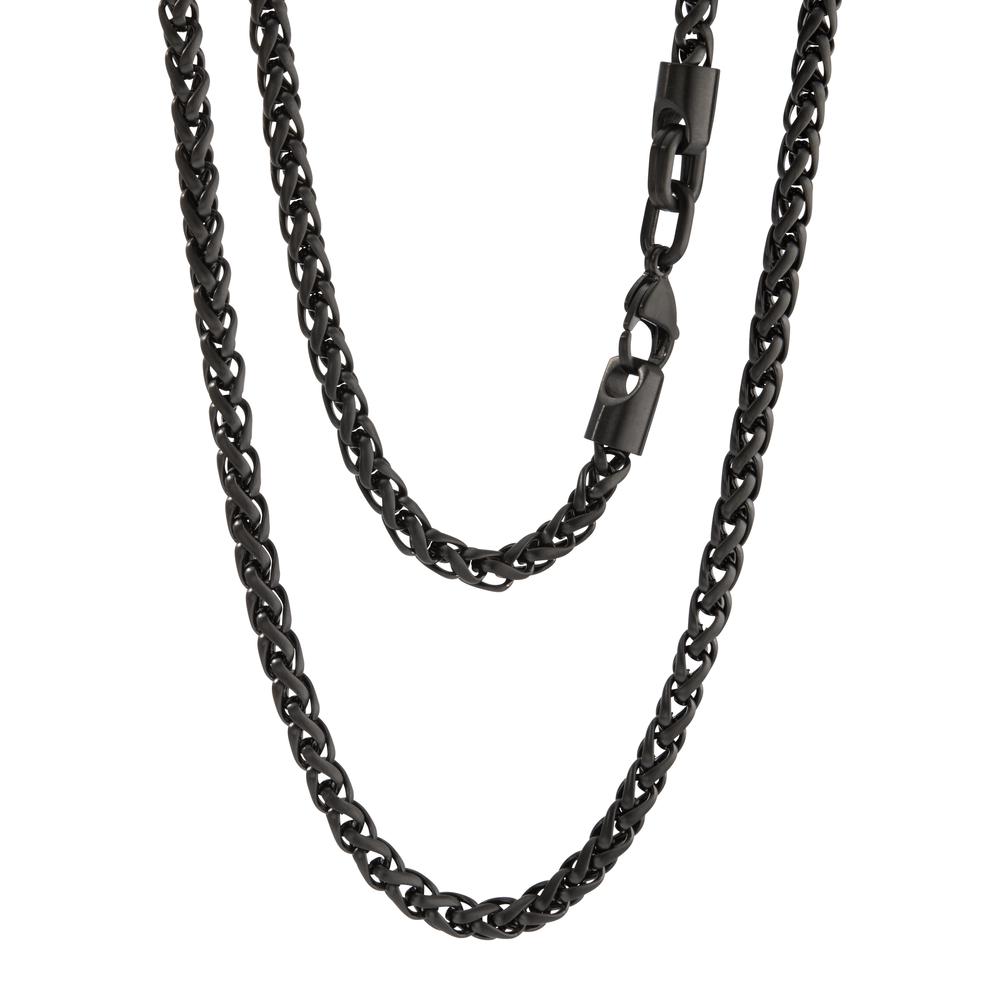 Schwarz Edelstahlcollier Collier Halskette mit Magnetverschluss 