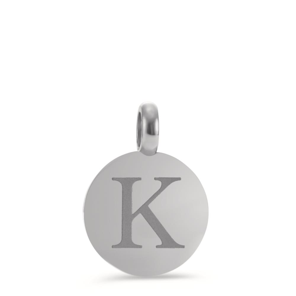 Anhänger Eleganter Damen-Anhänger aus hochwertigem Edelstahl mit graviertem Buchstaben "K". Zeitloses Design, das jeden Look stilvoll ergänzt. Hochwertig verarbeitet, langlebig und perfekt als individuelles Geschenk oder persönliche Note für Ihre Lieblingskette.