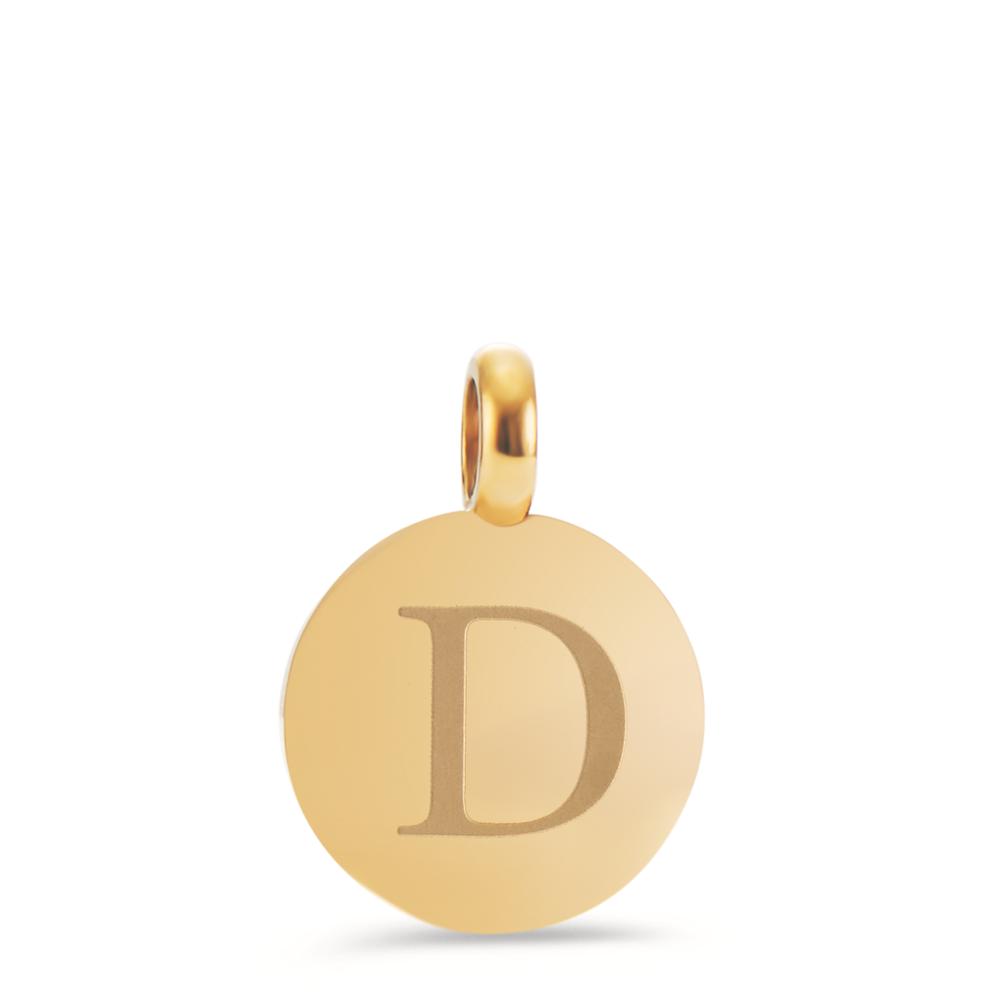 Anhänger Mit diesem goldfarbenen Buchstaben Coin-Anhänger mit tief graviertem D können ganz individuelle Looks an Ketten und Armbändern zusammengestellt werden. Von A-Z erhältlich und wunderschön für ein kleines persönliches Geschenk geeignet. Der runde Aufhängering passt an alle Verschlüsse mit einem Durchmesser kleiner als 3,0 mm.  