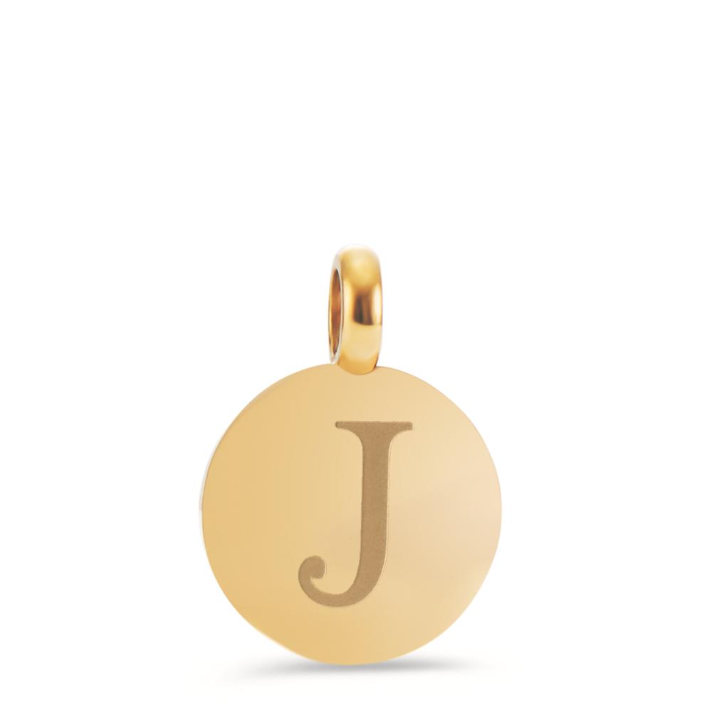 Anhänger Dieses goldfarbene J-Initialen-Coin aus Edelstahl ist besonders hübsch für eine Buchstaben-Charmkette oder einem Armband für einen oder mehreren Buchstabenanhängern. Sein Design ist zeitlos, modern und minimal und kann nach Lust und Laune mit anderen TeNo Coins stilvoll kombiniert werden. Der Aufhängering ist für alle Verschlüsse mit einem Durchmesser kleiner als 3,0 mm geeignet. 