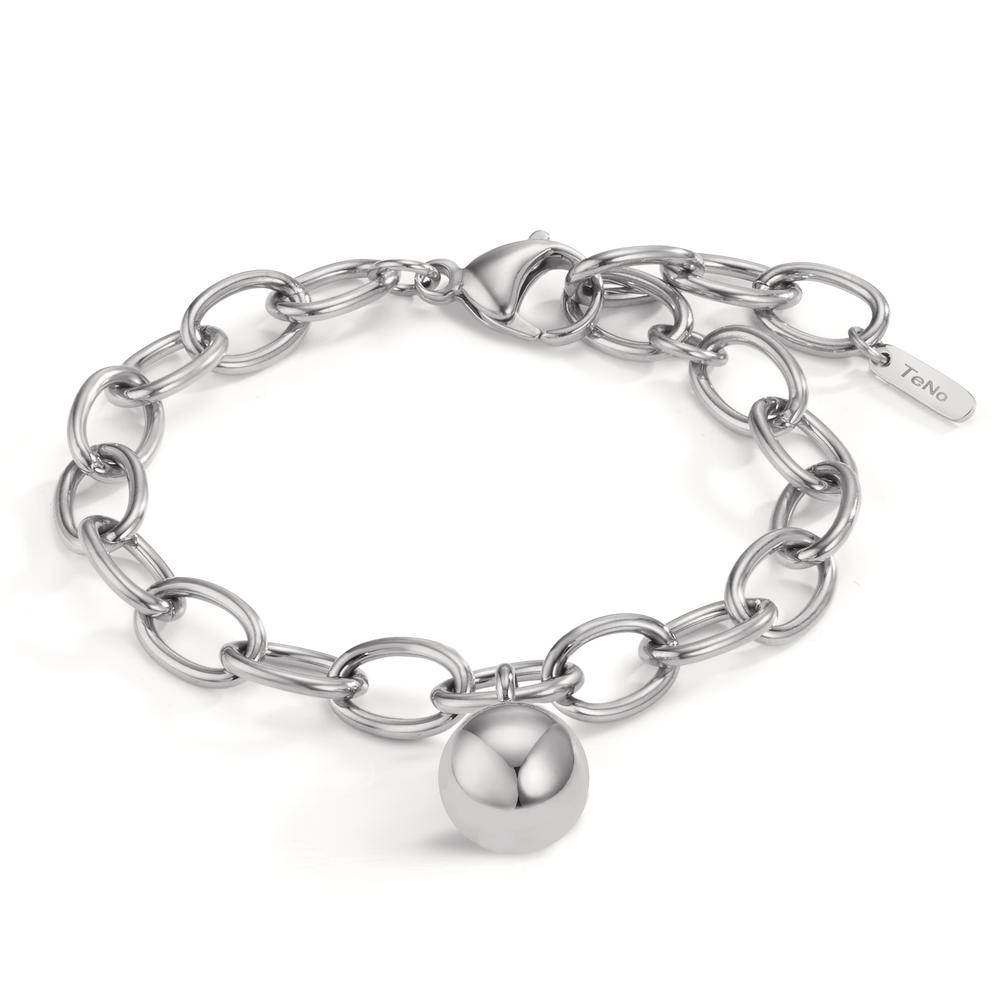Armband Dieses Damenarmband aus hochwertigem Edelstahl besticht durch sein elegantes Design mit großen Gliedern und einem glänzenden Kugelanhänger. Es ist robust, hautfreundlich und wird mit Karabinerverschluss geliefert – ein zeitloses Accessoire für jeden Anlass.