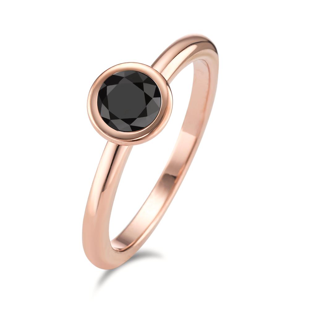 Fingerring Eleganter Damen-Fingerring aus hochwertigem Edelstahl mit roségoldener Beschichtung. Das Highlight ist ein funkelnder schwarzer Zirkonia-Stein, der dem Schmuckstück einen modernen und edlen Look verleiht. Perfekt als stylishes Accessoire für jeden Anlass.