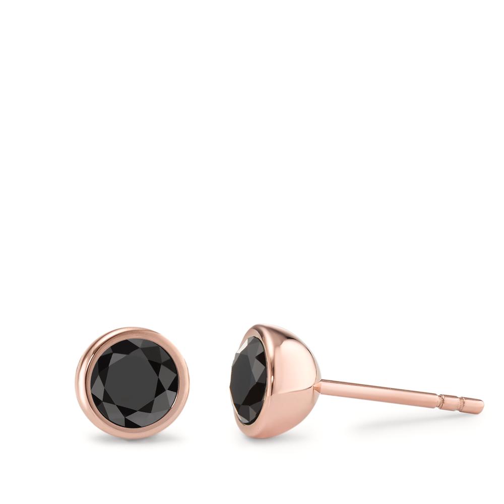 Ohrstecker Black is beautiful: Diese Ohrstecker aus roségoldfarbenem Edelstahl mit elegant schimmernden Zirkonia in Ultra Black stehen für klare Formen und schlichte Eleganz, die ihresgleichen sucht. Bei JOY von TeNo werden ausnahmslos hochwertige Materialien wie antiallergener Edelstahl sowie Echtgold-IP Beschichtungen verwendet.  