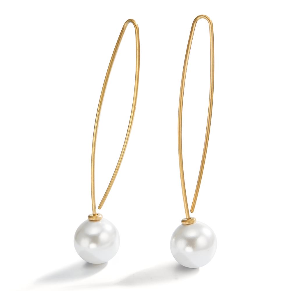 Ohrhänger Elegante Damen Ohrhänger aus hochwertigem Edelstahl mit fein geschliffenen Muschelperlen. Das schlanke, goldfarbene Design verbindet zeitlose Schönheit mit modernem Stil. Ein dezentes, aber wirkungsvolles Accessoire, das jedem Outfit eine edle Note verleiht.