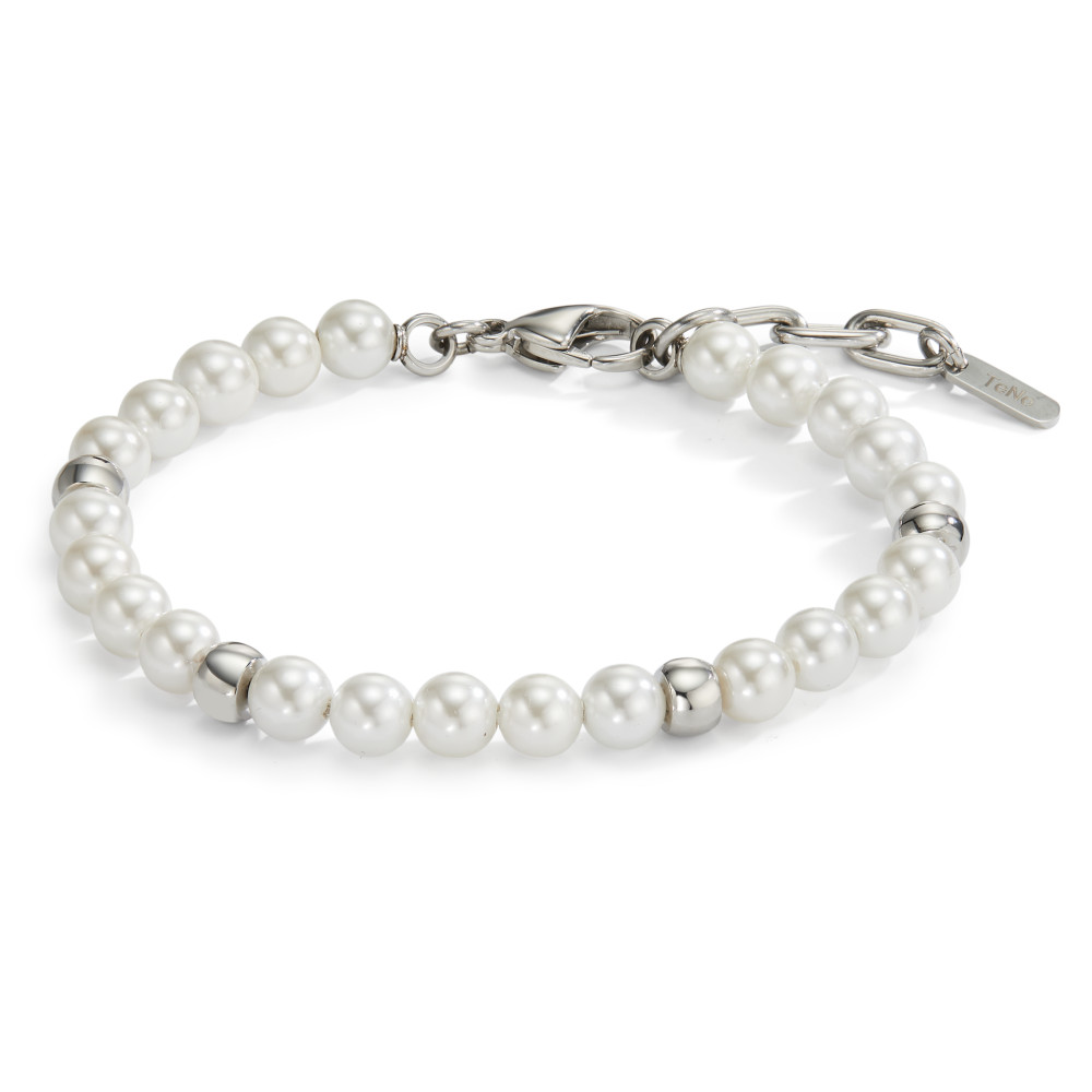 Armband Stylish, elegant und zeitlos schön: Das Arya Pearl Armband mit seinen prächtigen weissen Muschelperlen vereint wie alle Schmuckstücke aus der Arya-Pearl-Familie von TeNo einen klassischen Style mit modernem Touch. Das Perlenarmband mit seinen markanten Metallelementen versprüht einen subtilen Hauch von Eleganz und ist perfekt, um allein getragen zu werden oder es mit anderen Armbändern zu kombinieren. Passend dazu ist auch die Arya-Pearl-Halskette in gleichem Design erhältlich. 