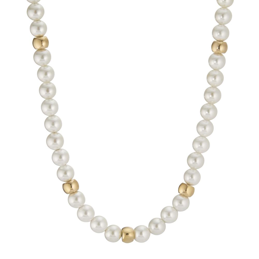 Collier Elegantes Damen-Collier aus hochwertigem Edelstahl, veredelt mit strahlenden Muschelperlen und goldfarbenen Akzenten. Zeitloses Design, das jedem Outfit einen edlen Touch verleiht. Ideal für besondere Anlässe oder den täglichen Stil. Pflegeleicht und hautfreundlich.