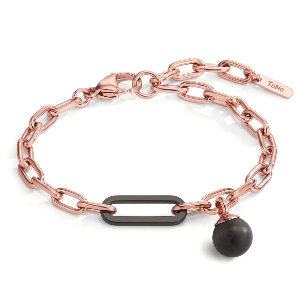 Armband Die Soho-Schmuckkollektion beeindruckt als zeitloses Statement zwischen Klassik und cooler Lässigkeit. Ob als stilvoller Solist oder in ergänzender Layering Kombination wird dieses roségoldfarbene Edelstahl-Armband mit seinen markanten Carbon-Elementen zu einem dankbaren Kombinationspartner. Es kann durch eine passende Halskette im gleichen Design ergänzt werden. 