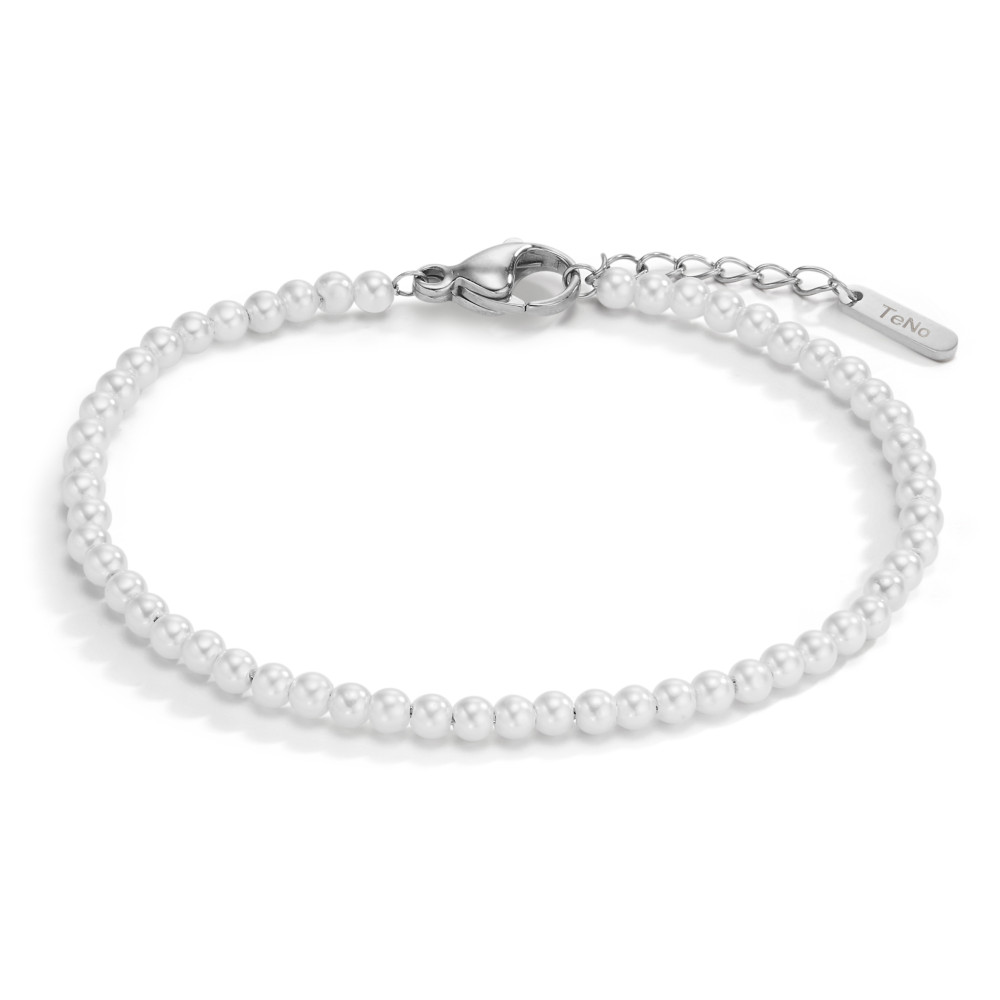 Armband Elegantes Damenarmband aus hochwertigem Edelstahl mit zarten weißen Muschelperlen. Das zeitlose Design verleiht jedem Look eine feminine Note und eignet sich perfekt für jeden Anlass. Mit praktischem Karabinerverschluss und verstellbarer Länge für optimalen Tragekomfort.