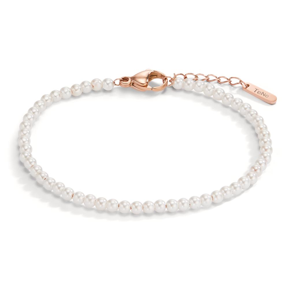 Armband Zeitlos, zurückhaltend und vielseitig kombinierbar: Dieses TeNo Armband Miyako Rosé aus Edelstahl ist mit natürlichen Muschelperlen gefertigt. Es passt zu jedem Outfit und bringt eine gewisse Portion Eleganz in Ihren Look, ohne aufdringlich zu wirken. Das handgefertigte Kettenarmband mit glänzenden Muschelperlen kann im Layering Style besonders gut mit anderen Armbändern kombiniert werden und ist von 17,5 bis 19,5 cm verstellbar. 