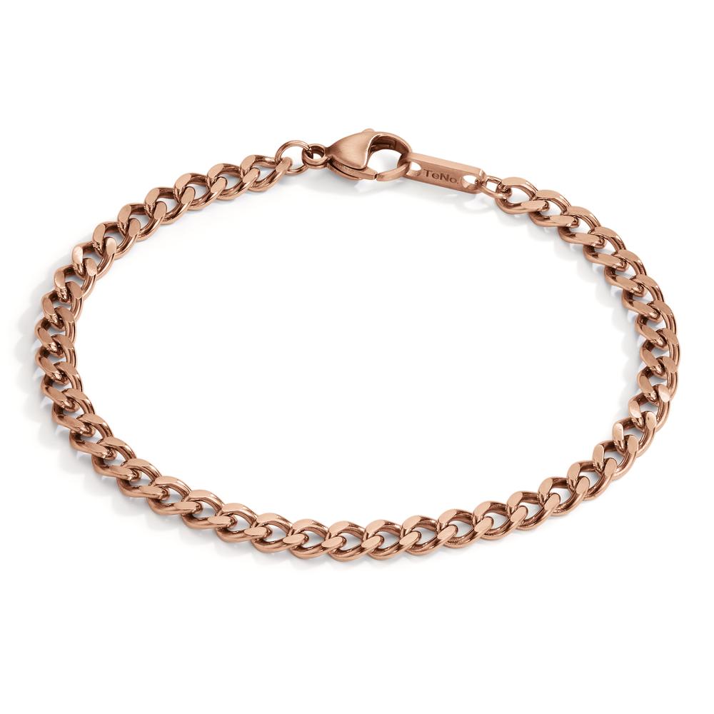 Armband Das Essential Armband M50 Rosé von TeNo aus recyceltem Edelstahl besticht mit seiner seidig matten Oberfläche. Mit einer verstellbaren Länge von 21 bis 22 cm passt es sich perfekt dem Handgelenk an. Hergestellt aus hochwertigen Materialien wie antiallergenem Edelstahl und Echtgold-IP Beschichtungen, ergänzt das Armband ideal die passende Halskette im gleichen Design für einen einheitlichen und stilvollen Unisex Look. 