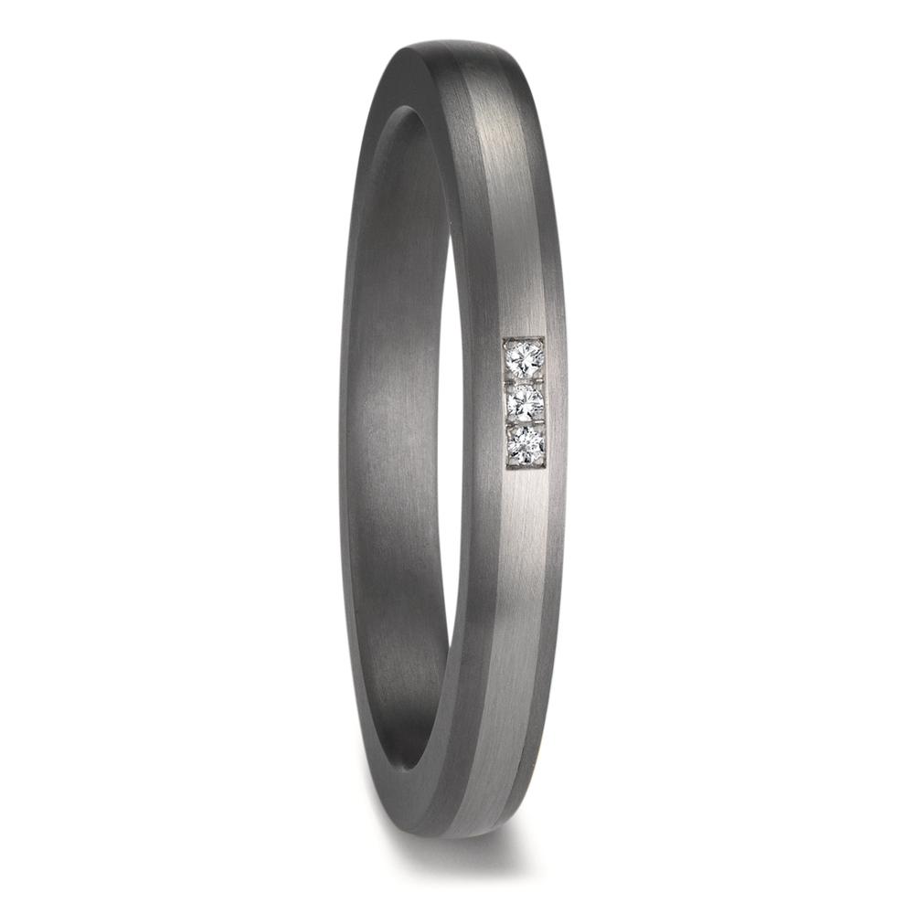 Partnerring Diese in deutscher Manufaktur gefertigten TeNo Avantgarde Ringe sind aus Tantal und Platin 600 geschmiedet. Tantal, auch bekannt als Tantalum, hat eine geheimnisvolle dunkelgraue Tonalität und gehört zu den seltensten Materialien der Welt. Kombiniert mit dem Edelmetall Platin bestechen diese besonderen Trauringe durch ihre Schönheit und die außergewöhnliche Robustheit beider Metalle. Tantal, Platin und Diamanten erzeugen zusammen tolle Effekte, die sowohl bei Frauen und Männern sehr beliebt sind. 59180/002/001/XY00