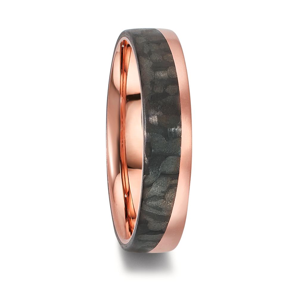 Partnerring Moderner Herren-Partnerring aus hochwertigem 750er Rotgold kombiniert mit elegantem Carbon. Der kontrastreiche Ring besticht durch seine edle Optik und robuste Verarbeitung – ideale Wahl für stilbewusste Männer, die Wert auf Qualität und besondere Akzente legen. 50015/001/000/7N59