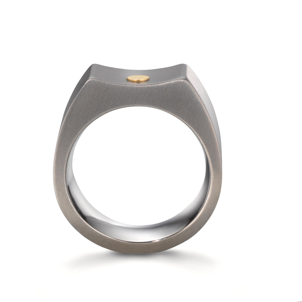 Titanium Finger Rings Finger ring titanium, 750/18 K yellow gold